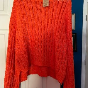 Natural Life” Love This Sweater” size L/XL NWT Orange